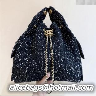 Spot Bulk Chanel Tweed & Sequins Medium Hobo Bag AS5311 Black 2025 Top Quality