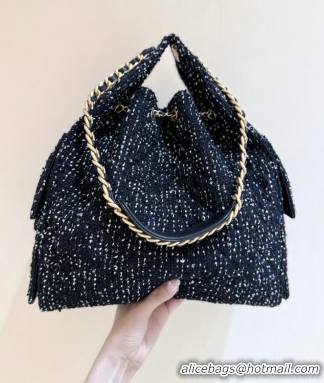 Spot Bulk Chanel Tweed & Sequins Medium Hobo Bag AS5311 Black 2025 Top Quality
