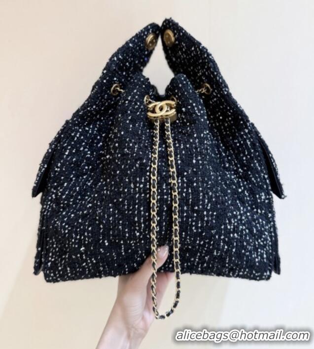 Spot Bulk Chanel Tweed & Sequins Medium Hobo Bag AS5311 Black 2025 Top Quality
