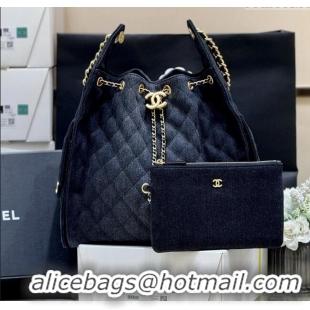 Market Sells Chanel Denim Medium Hobo Bag AS5311 Black 2025 Top Quality