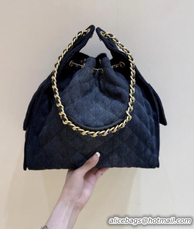 Market Sells Chanel Denim Medium Hobo Bag AS5311 Black 2025 Top Quality