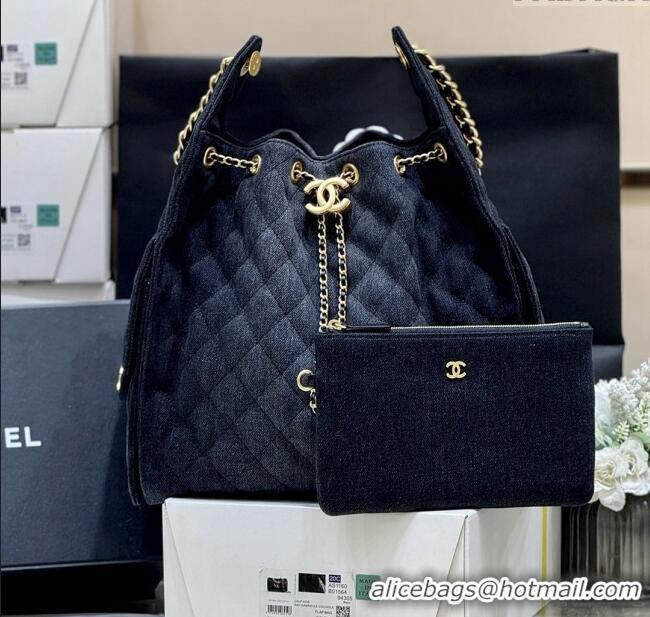 Market Sells Chanel Denim Medium Hobo Bag AS5311 Black 2025 Top Quality