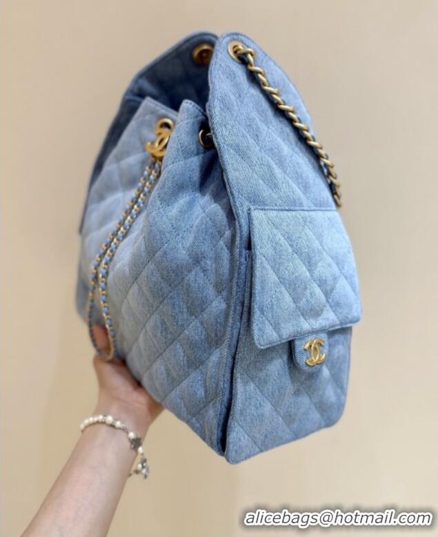 Buy Grade Chanel Denim Medium Hobo Bag AS5311 Light Blue 2025 Top Quality