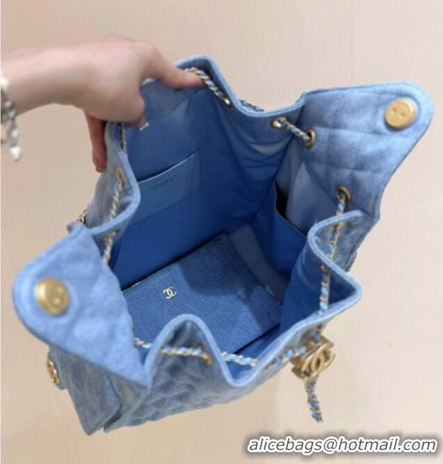 Buy Grade Chanel Denim Medium Hobo Bag AS5311 Light Blue 2025 Top Quality