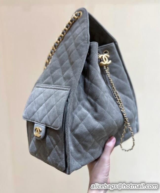 Trendy Design Chanel Suede Calfskin Medium Hobo Bag AS5311 Grey 2025 Top Quality