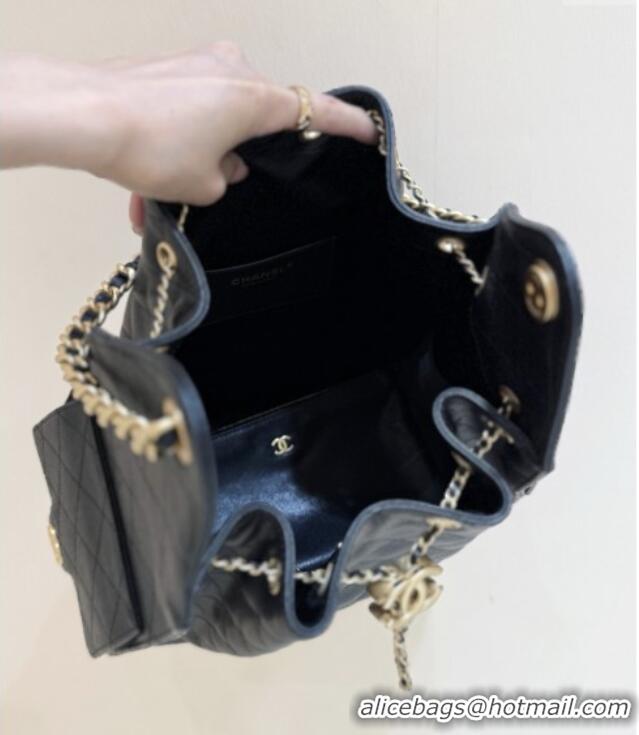 Famous Brand Chanel Haas Grained Calfskin Medium Hobo Bag AS5311 Black 2025 Top Quality