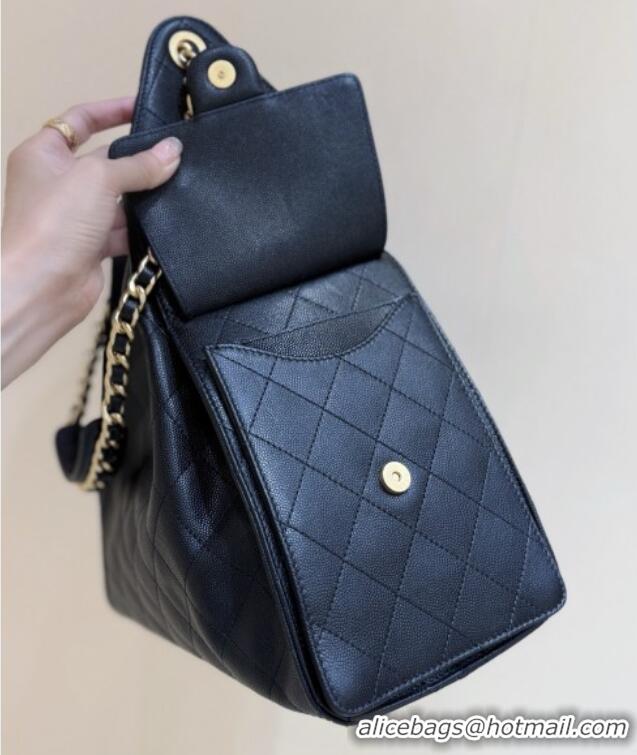 Famous Brand Chanel Haas Grained Calfskin Medium Hobo Bag AS5311 Black 2025 Top Quality