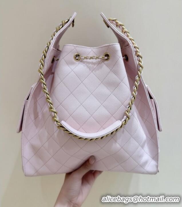 Best Price Chanel Haas Grained Calfskin Medium Hobo Bag AS5311 Pink 2025 Top Quality