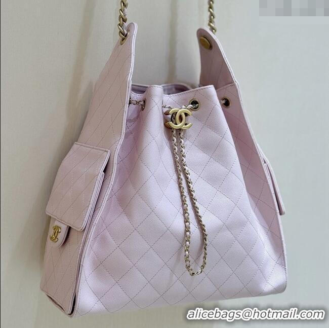 Best Price Chanel Haas Grained Calfskin Medium Hobo Bag AS5311 Pink 2025 Top Quality