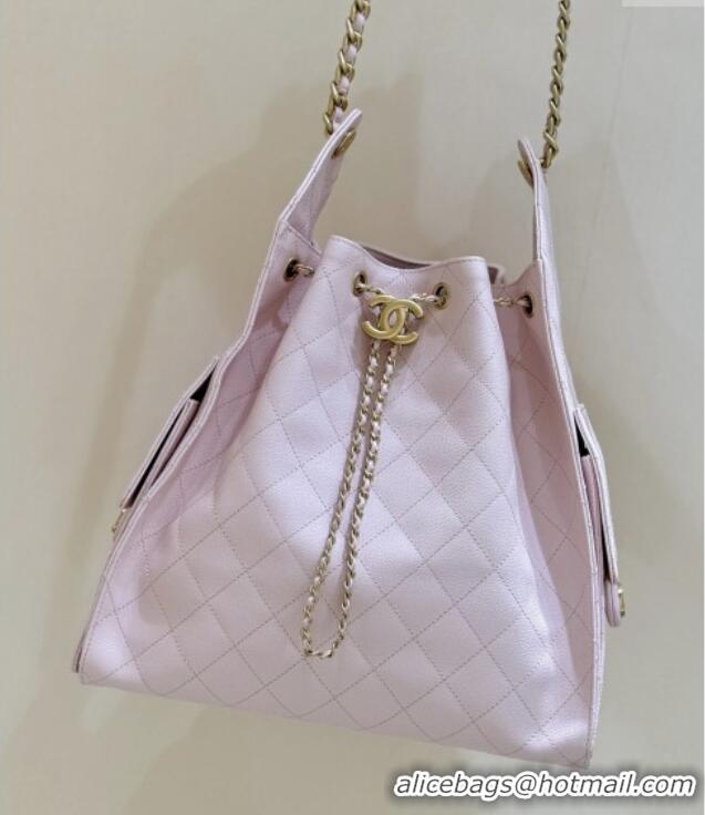 Best Price Chanel Haas Grained Calfskin Medium Hobo Bag AS5311 Pink 2025 Top Quality