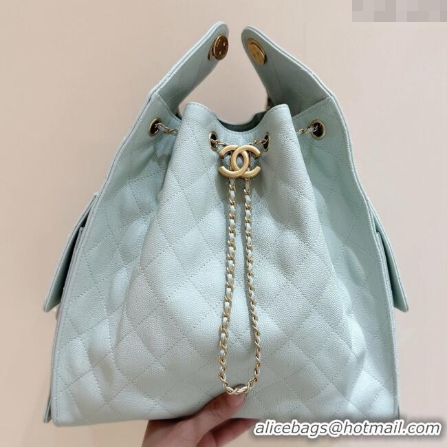 Trendy Design Chanel Haas Grained Calfskin Medium Hobo Bag AS5311 Light Green 2025 Top Quality