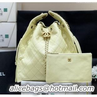 Buy Wholesale Chanel Haas Grained Calfskin Medium Hobo Bag AS5311 Light Yellow 2025 Top Quality