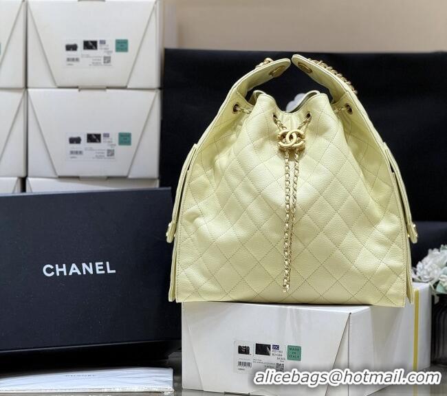 Buy Wholesale Chanel Haas Grained Calfskin Medium Hobo Bag AS5311 Light Yellow 2025 Top Quality