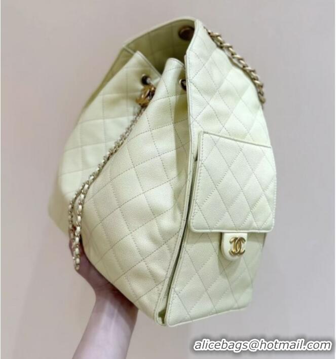 Buy Wholesale Chanel Haas Grained Calfskin Medium Hobo Bag AS5311 Light Yellow 2025 Top Quality