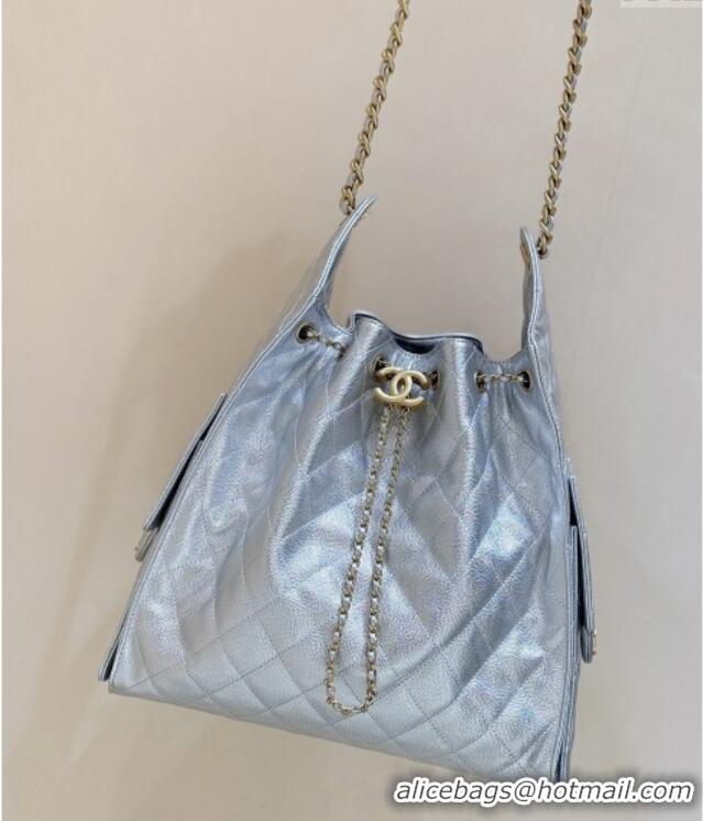 Luxury Classic Chanel Haas Grained Calfskin Medium Hobo Bag AS5311 Silver 2025 Top Quality
