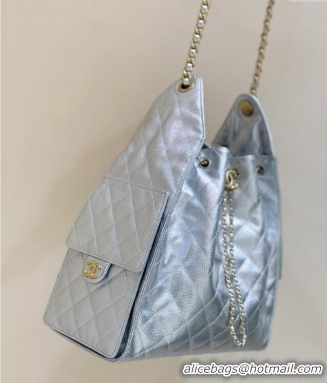 Luxury Classic Chanel Haas Grained Calfskin Medium Hobo Bag AS5311 Silver 2025 Top Quality