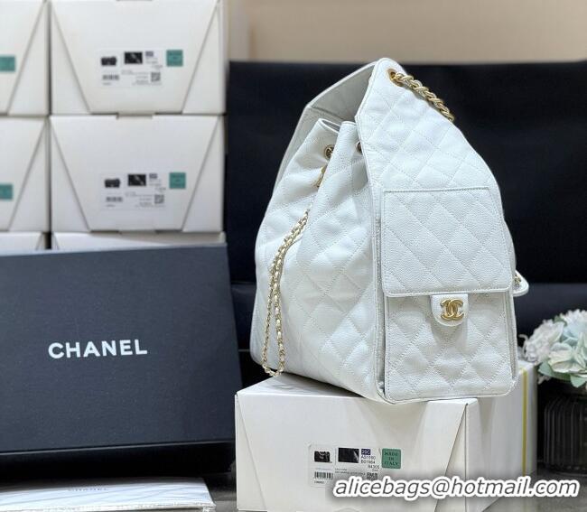 Promotional Chanel Haas Grained Calfskin Medium Hobo Bag AS5311 White 2025 Top Quality