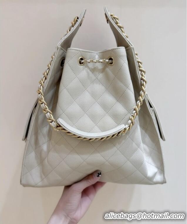 Market Sells Chanel Haas Grained Calfskin Medium Hobo Bag AS5311 Apricot 2025 Top Quality