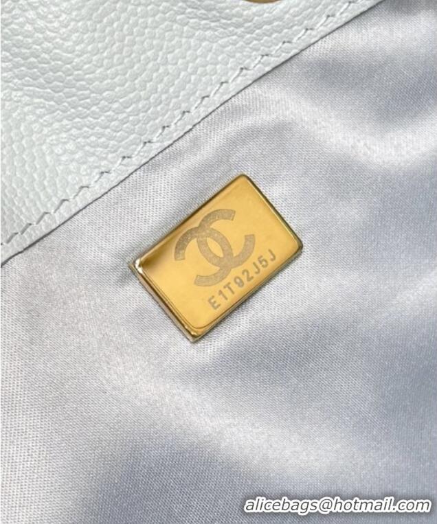 Best Price Chanel Haas Grained Calfskin Medium Hobo Bag AS5311 Light Blue 2025 Top Quality