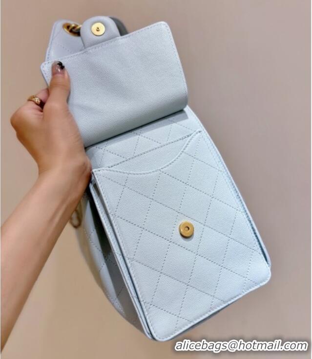 Best Price Chanel Haas Grained Calfskin Medium Hobo Bag AS5311 Light Blue 2025 Top Quality