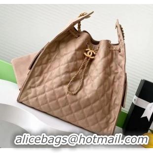 New Stylish Chanel Grained Calfskin Medium Hobo Bag AS5311 Light Brown 2025
