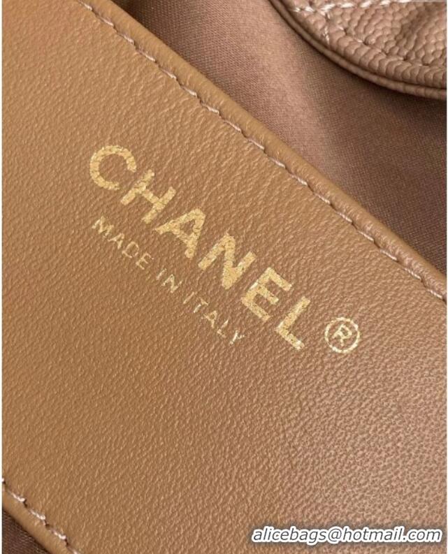 New Stylish Chanel Grained Calfskin Medium Hobo Bag AS5311 Light Brown 2025