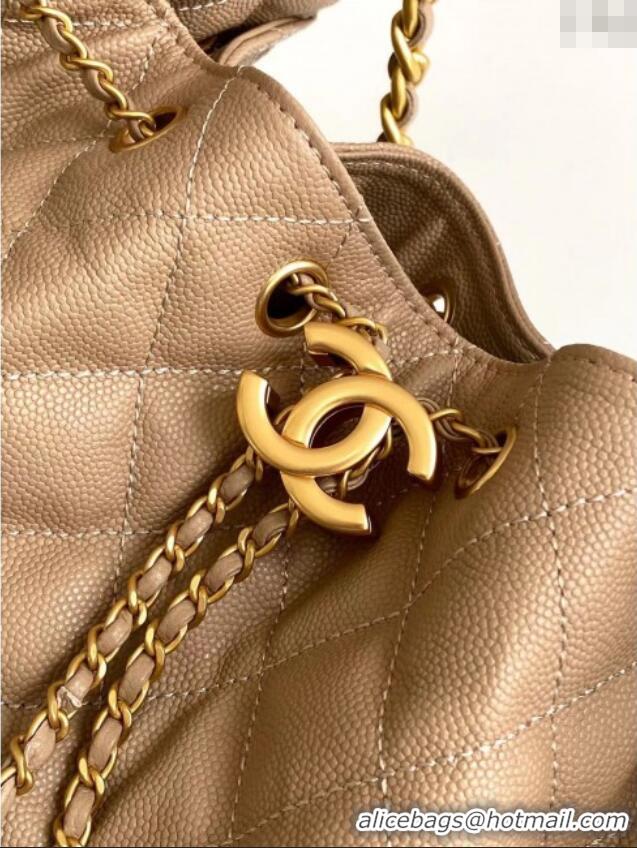 New Stylish Chanel Grained Calfskin Medium Hobo Bag AS5311 Light Brown 2025