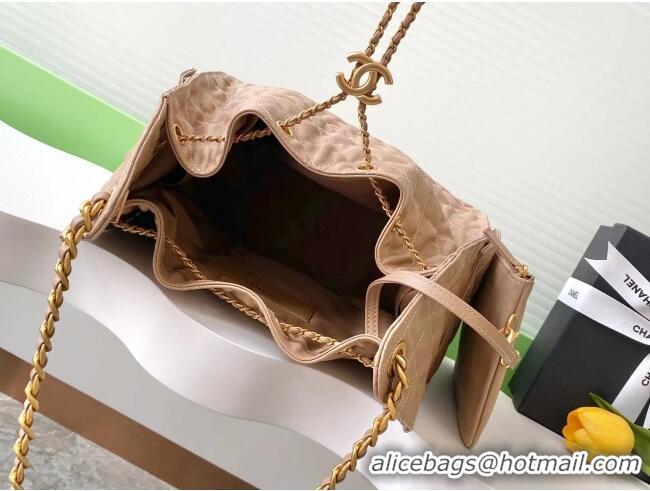 New Stylish Chanel Grained Calfskin Medium Hobo Bag AS5311 Light Brown 2025