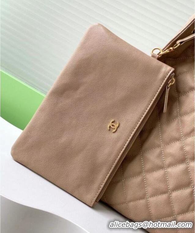 New Stylish Chanel Grained Calfskin Medium Hobo Bag AS5311 Light Brown 2025