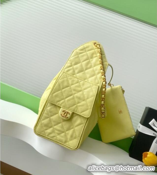 Original Cheap Chanel Grained Calfskin Medium Hobo bag AS5311 Yellow 2025