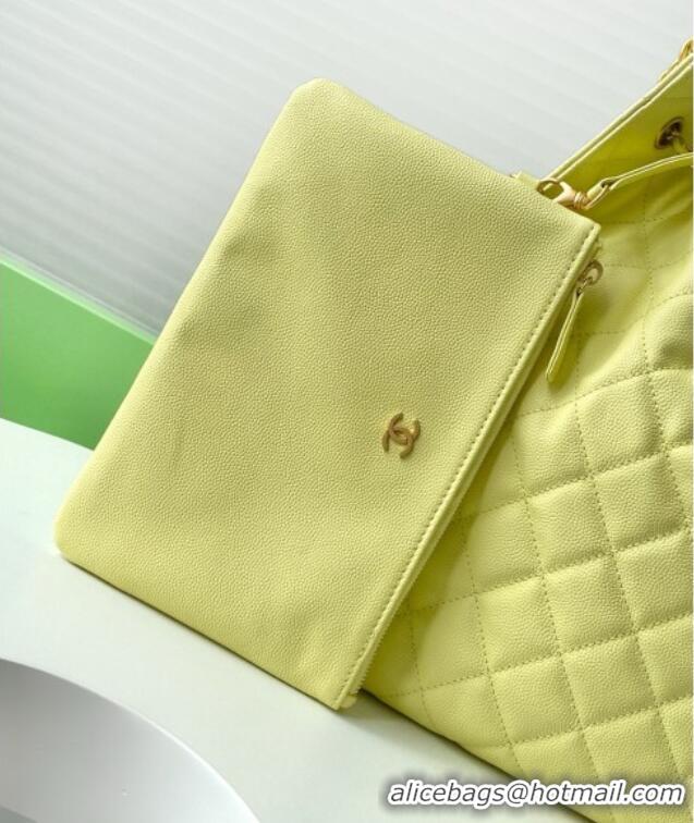 Original Cheap Chanel Grained Calfskin Medium Hobo bag AS5311 Yellow 2025