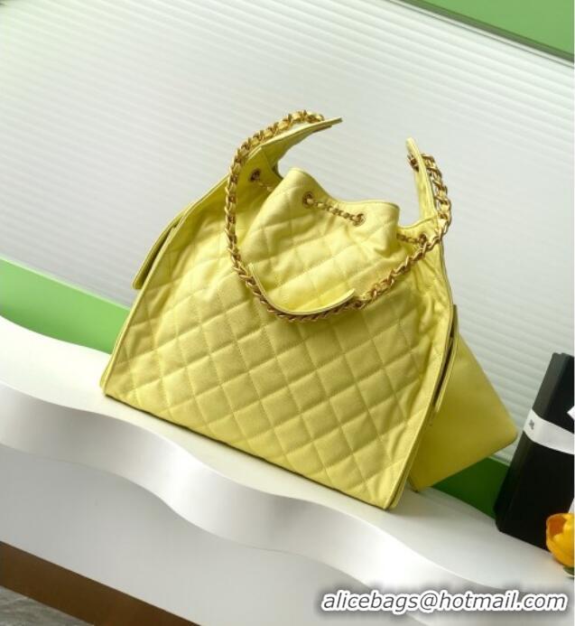 Original Cheap Chanel Grained Calfskin Medium Hobo bag AS5311 Yellow 2025