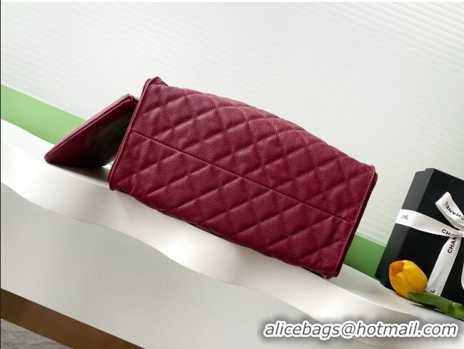 New Product Chanel Grained Calfskin Medium Hobo bag AS5311 Burgundy 2025
