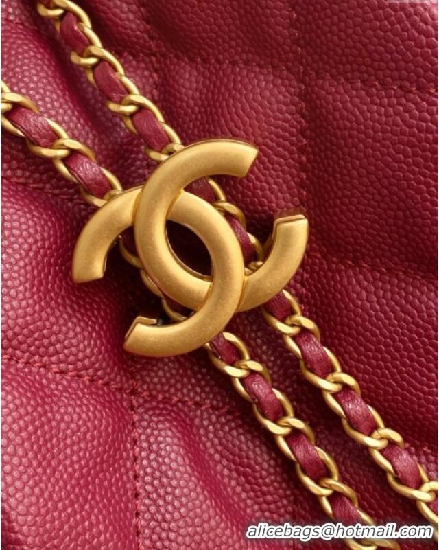 New Product Chanel Grained Calfskin Medium Hobo bag AS5311 Burgundy 2025