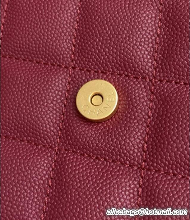 New Product Chanel Grained Calfskin Medium Hobo bag AS5311 Burgundy 2025