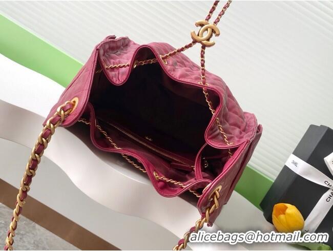 New Product Chanel Grained Calfskin Medium Hobo bag AS5311 Burgundy 2025