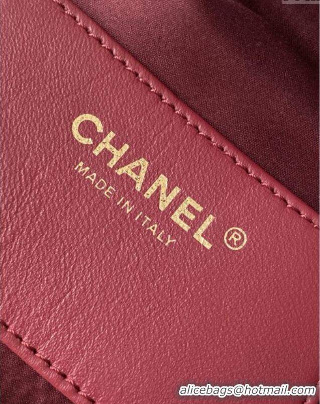 New Product Chanel Grained Calfskin Medium Hobo bag AS5311 Burgundy 2025