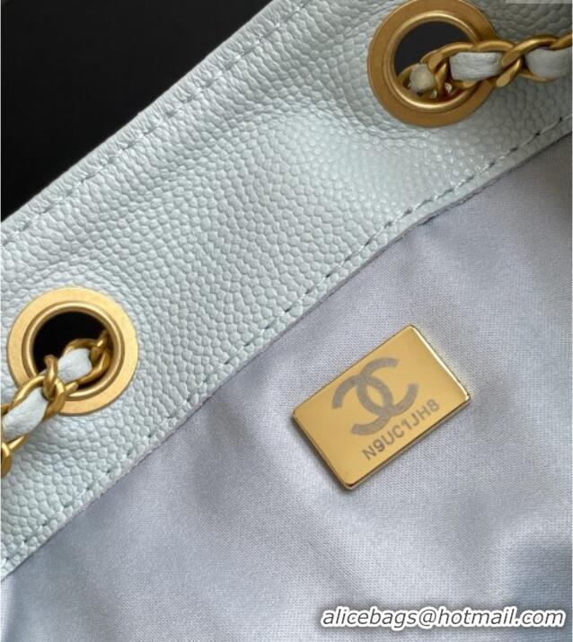 Best Price Chanel Grained Calfskin Medium Hobo bag AS5311 Light Blue 2025