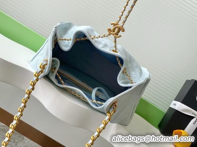 Best Price Chanel Grained Calfskin Medium Hobo bag AS5311 Light Blue 2025