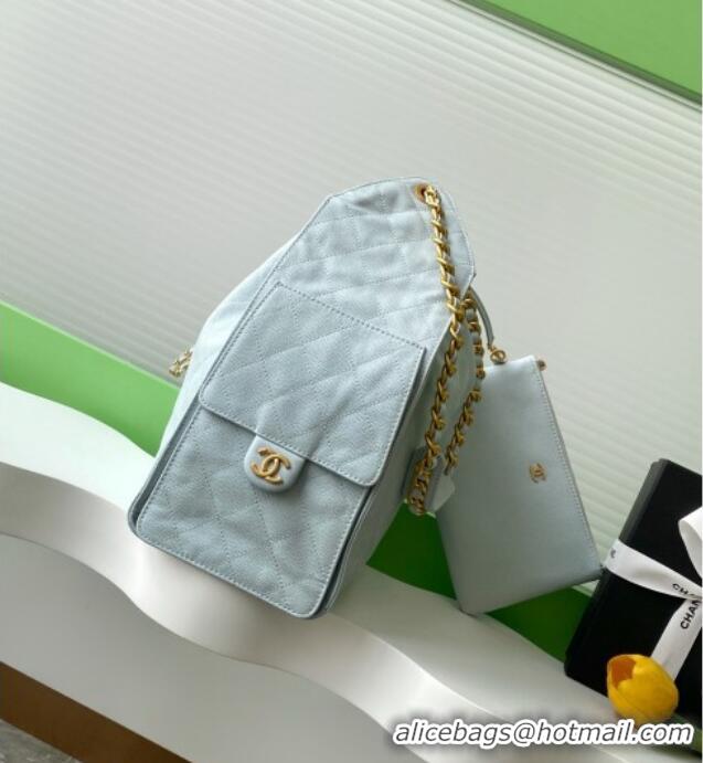 Best Price Chanel Grained Calfskin Medium Hobo bag AS5311 Light Blue 2025