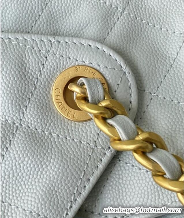 Best Price Chanel Grained Calfskin Medium Hobo bag AS5311 Light Blue 2025
