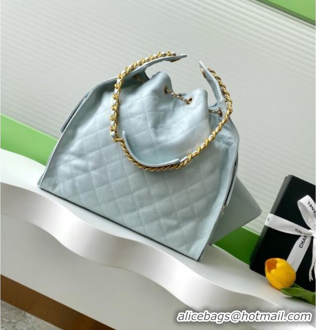 Best Price Chanel Grained Calfskin Medium Hobo bag AS5311 Light Blue 2025