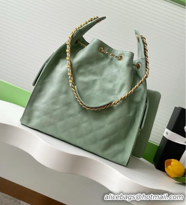 Market Sells Chanel Grained Calfskin Medium Hobo Bag AS5311 Light Green 2025