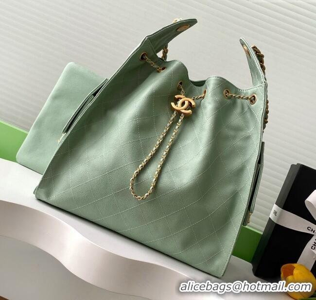 Market Sells Chanel Grained Calfskin Medium Hobo Bag AS5311 Light Green 2025
