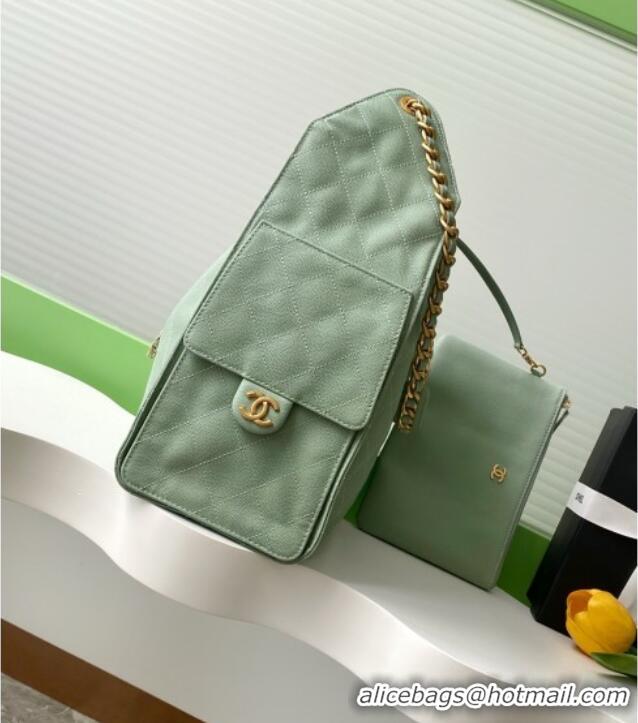 Market Sells Chanel Grained Calfskin Medium Hobo Bag AS5311 Light Green 2025