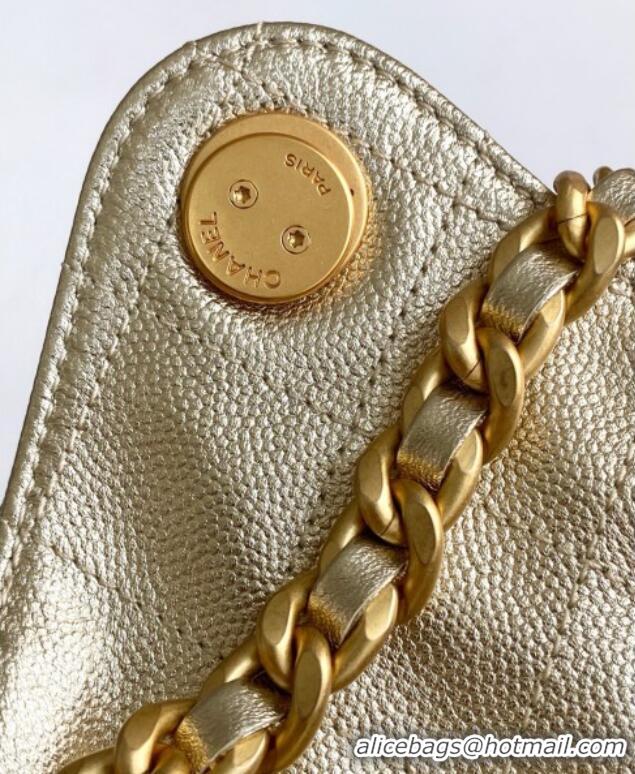 Luxury Cheap Chanel Grained Calfskin Medium Hobo bag AS5311 Gold 2025