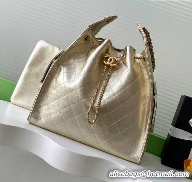 Luxury Cheap Chanel Grained Calfskin Medium Hobo bag AS5311 Gold 2025