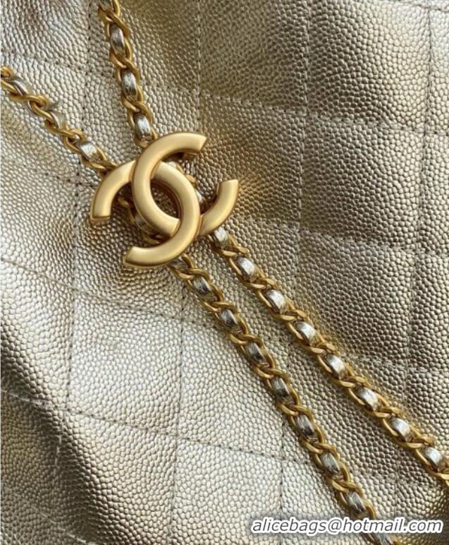 Luxury Cheap Chanel Grained Calfskin Medium Hobo bag AS5311 Gold 2025