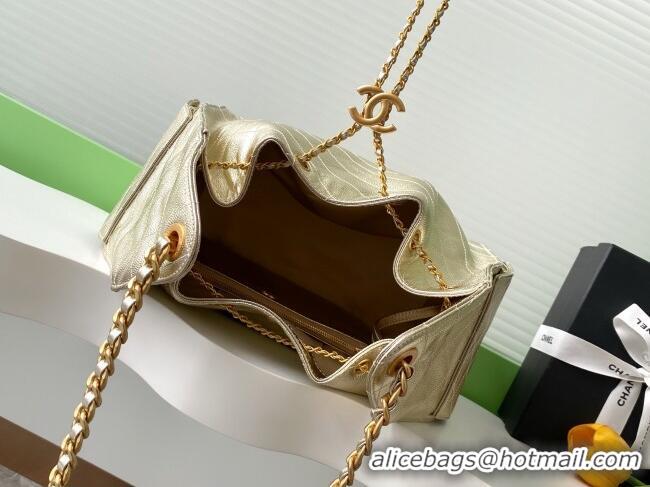 Luxury Cheap Chanel Grained Calfskin Medium Hobo bag AS5311 Gold 2025