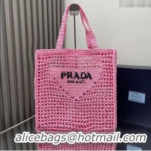 Best Price Prada Raffia Tote Bag 1BG393 Pink 2024